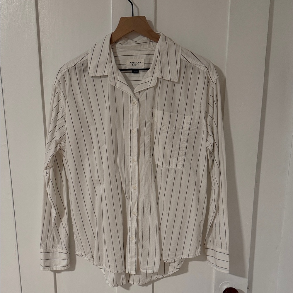 American Eagle Outfitters Women's Striped Button Down Shirt NWOT